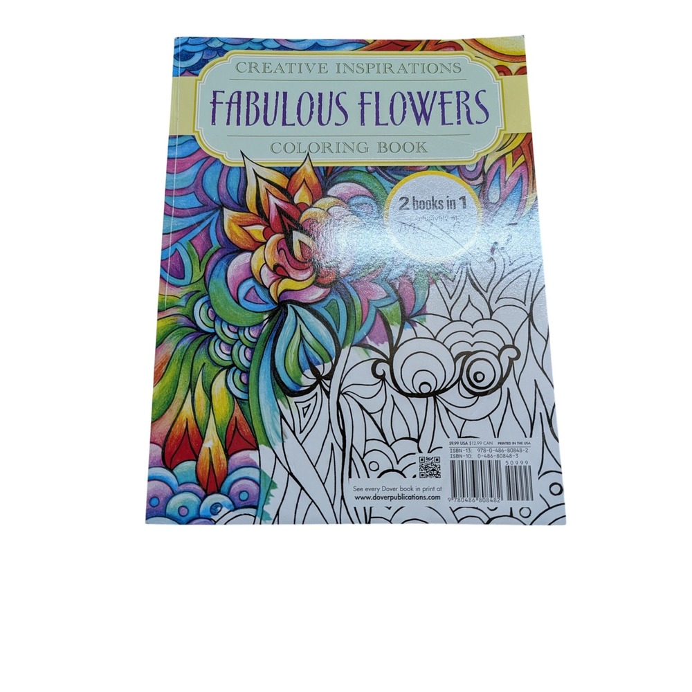Creative Inspirations Fabulous Flowers Coloring Book Adult OS Multi Like New